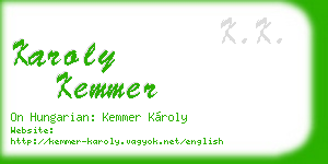 karoly kemmer business card